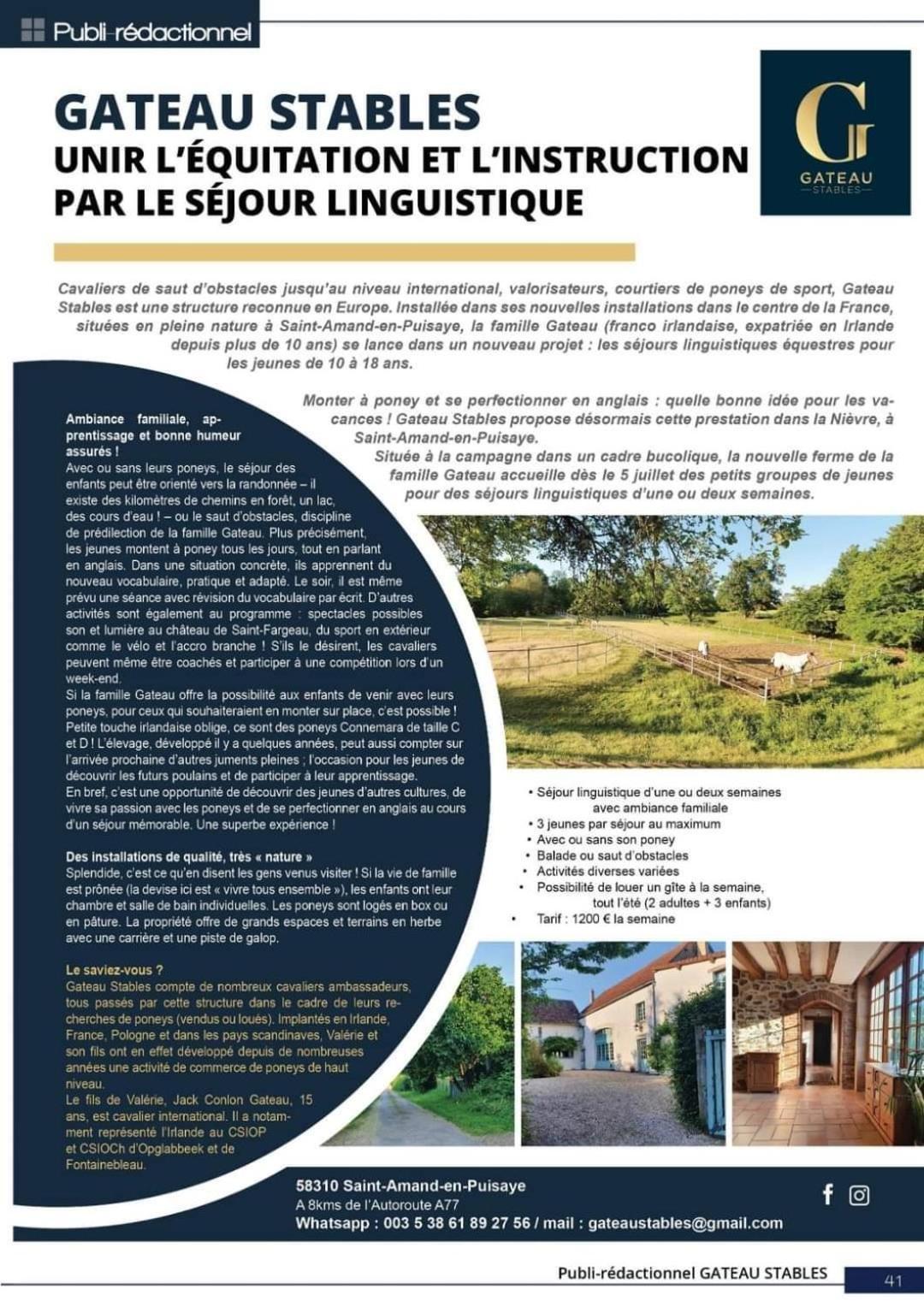 Ferme Equestre & Chambres D'Hotes Gateau Stables Proche Guedelon Saint-Amand-en-Puisaye Exterior photo